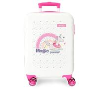 Enso Magic Summer Valigia per bambini, realizzata in ABS, ruote doppie a rotazione multidirezionale, molteplici modi per usarlo, bianco, 33 cm x 50 cm x 20 cm, Valigia