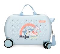 Enso Magic Summer Valigia per bambini, realizzata in ABS, ruote doppie a rotazione multidirezionale, molteplici modi per usarlo, Blu chiaro, Taglia unica, Valigia per bambini