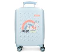 Enso Magic Summer Valigia per bambini, realizzata in ABS, ruote doppie a rotazione multidirezionale, molteplici modi per usarlo, Blu chiaro, Taglia unica, Valigia