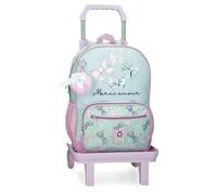 Enso Merci Amour Zaino Scuola con Carrello Verde 30x38x12 cm Poliestere, blu, Taglia unica, Zaino scuola con carrello