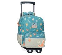 Enso Mr Crab, sac à dos pour enfants, sac à dos scolaire, en polyester, doubles roues pivotanti multidirectionnelles, multiples possibilités d'utilisation., blu, 23 x 28 x 10 cm, Zaino 28 + carrello