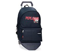 Enso Pepe Jeans Dikran Zaino scuola con carrello blu 31 x 44 x 15 cm Poliestere 23,87 L, blu, Zaino scolastico con carrello