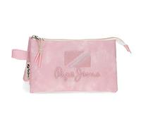 Enso Pepe Jeans Holi Astuccio triplo rosa 22 x 12 x 5 cm poliestere, Rosa, Astuccio triplo
