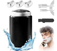 Enspiracle Mini Shaver, 2025 Newest Unisex Mini Portable Electric Shaver, Pocket Size Washable Electric Razor, Travel Wet Dry Electric Shavers for Men Women, IPX7 Waterproof (With 3 blades)