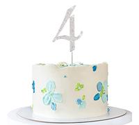 ENSTAB 0-9 decorazioni per torta in argento con strass Happy Birthday Cake Topper Anniversario (4), SHINY-10
