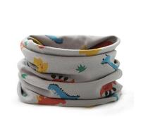ENSTAB Sciarpa per bambini in cotone Loop sciarpa per bambini Baby Loop collo scaldacollo scaldacollo per ragazze e ragazzi, B-Grey Dinosauro, Taglia unica