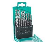 ENT 09216 Set di 16 punte per legno HSS PLUS con spirale per fori profondi Ø 3-10,5 mm, rettificate a passi di 0,5 mm, acciaio rapido