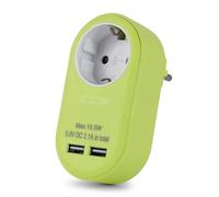 Entac Adattatore presa + 2 X USB-A Lime