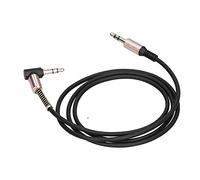 Entatial Cavo di prolunga ausiliario per Auto con Gomito da 3,5 mm, Cavo di prolunga ausiliario con Gomito da 3,5 mm in Metallo ad Alta Resistenza per Ascoltare Musica(Nero)