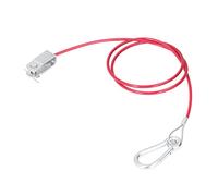 Entatial Cavo Sicurezza Rimorchio, 1m Rosso ABS + Acciaio Inossidabile Cavo di Sicurezza, Corda di Sicurezza Staccabile, per Tutti I Comuni Rimorchi E Auto con Freno