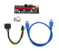 Entatial Scheda Grafica per Mining PCIe Riser, PCIE da 1X a 16X Riser Card Cavo USB Flessibile PCB per Win 8 per Win 10 per Win7(Linea Blu)