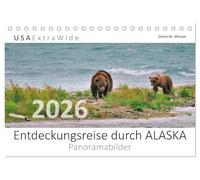 Entdeckungsreise durch ALASKA (Tischkalender 2026 DIN A5 quer), CALVENDO Monatskalender: Wunderschöne, spektakuläre und emotionale Landschafts- und Tieraufnahmen zeigen die Einzigartigkeit Alaskas