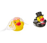 Ente Hochzeitspaar Quitsche 2 paperelle da Bagno, Giallo, Coppia