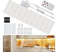 Enteenly Striscia Led 5m Bianco Caldo, Strisce Led con Telecomando Sotto l'armadietto Luci Led per Vetrina, Cucina, Scrivania, Mensola, Retroilluminazione TV, con Spina EU, 2700K