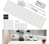 Enteenly Striscia Led 5m Bianco Freddo, Strisce Led con Telecomando Sotto l'armadietto Luci Led per Vetrina, Cucina, Scrivania, Mensola, Retroilluminazione, con Spina EU, 6500K