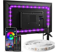 Enteenly Striscia LED TV 3 m, Striscia luminosa Retroilluminazione TV 40-65in, 5050 RGB USB con Telecomando Multicolore FAI DA TE Ritmo Musicale Striscia LED Controllato da APP per HDTV Monitor
