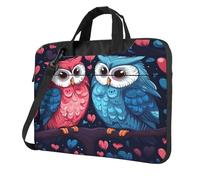 Entemne 13/14/15.6 Pollice Borsa Del Computer Portatile Amore Gufo Uccelli San Valentino Custodia Del Manicotto Del Computer Per Le Donne Degli Uomini Leggero Resistente All'Acqua Del Computer, Multi