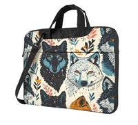 Entemne 13/14/15.6 Pollice Borsa Del Computer Portatile Animale Lupo Del Modello Del Fumetto Del Manicotto Del Computer Per Le Donne Uomini Leggero Resistente All'acqua Borsa A Tracolla, Multi, 13
