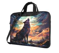 Entemne 13/14/15.6 Pollice Borsa Del Computer Portatile Animale Lupo Luna Art Custodia Del Manicotto Del Computer Per Le Donne Degli Uomini Leggero Resistente All'Acqua Del Computer Tablet Borsa