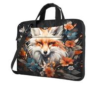 Entemne 13/14/15.6 Pollice Borsa Del Computer Portatile Animale Volpe Floreale Fiore Del Manicotto Del Computer Caso Per Le Donne Uomini Leggero Resistente All'Acqua Del Computer, Multi, 15.6 inch