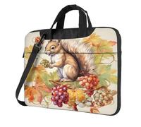 Entemne 13/14/15.6 Pollice Borsa Del Computer Portatile Autunno Foglie D'acero Scoiattolo Raccolta Frutta Custodia Del Manicotto Del Computer Per Le Donne Degli Uomini Leggero Resistente All'Acqua Del