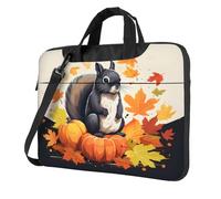 Entemne 13/14/15.6 Pollice Borsa Del Computer Portatile Autunno Zucca Foglie D'acero Scoiattolo Custodia Del Manicotto Del Computer Per Le Donne Degli Uomini Leggero Resistente All'Acqua Del Computer