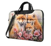 Entemne 13/14/15.6 Pollice Borsa Del Computer Portatile Bella Volpe Famiglia Fiori Del Manicotto Del Computer Caso Per Le Donne Uomini Leggero Resistente All'Acqua Tablet Borsa A Tracolla Valigetta