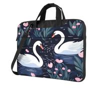 Entemne 13/14/15.6 Pollice Borsa Del Computer Portatile Carino Amore Cuori Cigno Uccelli Cassa Del Manicotto Del Computer Per Le Donne Degli Uomini Leggero Resistente All'Acqua Tablet Borsa, Multi, 14