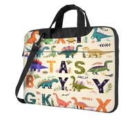Entemne 13/14/15.6 Pollice Borsa Del Computer Portatile Colorata Lettera Dell'alfabeto Dinosauro Del Manicotto Del Computer Per Le Donne Degli Uomini Leggero Resistente All'Acqua Del Computer, Multi