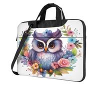 Entemne 13/14/15.6 Pollice Borsa Del Computer Portatile Del Computer Portatile Dell'acquerello Gufo Arte Floreale Pittura Del Manicotto Del Computer Per Le Donne Degli Uomini Leggero Resistente