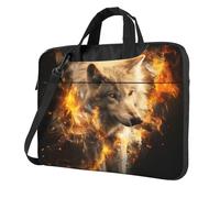 Entemne 13/14/15.6 Pollice Borsa Del Computer Portatile Del Fuoco Lupo di Arte Pittura Del Manicotto Del Computer Caso Per Le Donne Uomini Leggero Resistente All'acqua Del, Multi, 14 inch