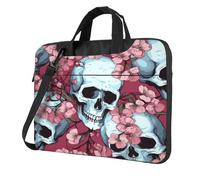 Entemne 13/14/15.6 Pollice Borsa Del Computer Portatile Del Modello Del Cranio Fiore Rosa Ciliegia Custodia Del Manicotto Del Computer Per Le Donne Degli Uomini Leggero Resistente, Multi, 15.6 inch