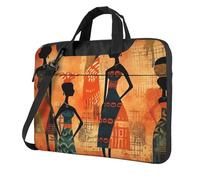 Entemne 13/14/15.6 Pollice Borsa Del Computer Portatile Dell'annata Donne Africane Pittura Del Manicotto Del Computer Caso Per Le Donne Uomini Leggero Resistente All'Acqua Del Computer, Multi, 15.6
