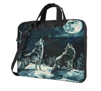 Entemne 13/14/15.6 Pollice Borsa Del Computer Portatile Inverno Animale Ululato Lupo Custodia Del Manicotto Del Computer Per Le Donne Degli Uomini Leggero Resistente All'Acqua Del Computer, Multi, 13