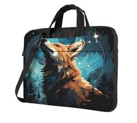 Entemne 13/14/15.6 Pollice Borsa Del Computer Portatile Luna Galassia Lupo Arte Custodia Del Manicotto Del Computer Per Le Donne Uomini Leggero Resistente All'Acqua Del Computer Tablet Borsa, Multi