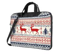 Entemne 13/14/15.6 Pollice Borsa Del Computer Portatile Modello Etnico Natale Cervo Alce Caso Del Manicotto Del Computer Per Le Donne Degli Uomini Leggero Resistente all'acqua Tablet Borsa A Tracolla