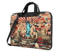 Entemne 13/14/15.6 Pollice Borsa Del Computer Portatile Statua Della Libertà Usa Città Del Modello Del Manicotto Del Computer Caso Del Manicotto Per Le Donne Degli Uomini Leggero, Multi, 15.6 inch