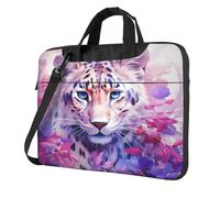 Entemne 13/14/15.6 Pollice Borsa Del Computer Portatile Viola Floreale Leopardo Del Manicotto Del Computer Per Le Donne Degli Uomini Leggero Resistente All'acqua Borsa A Tracolla Del Computer, Multi