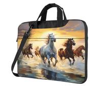 Entemne 13/14/15.6 Pollice Laptop Bag Cavalli Selvaggi Corsa Mare Spiaggia Custodia Del Manicotto Del Computer Per Le Donne Degli Uomini Leggero Resistente All'Acqua Del Computer Tablet Borsa A, Multi