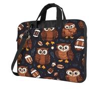 Entemne 13/14/15.6 Pollice Laptop Bag Cute Owl American Football Pattern Custodia Del Manicotto Del Computer Per Le Donne Degli Uomini Leggero Resistente All'Acqua Del Computer Tablet Borsa A Tracolla