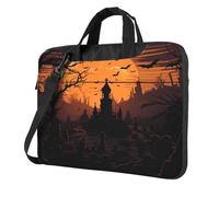 Entemne 13/14/15.6 Pollice Laptop Bag Halloween Cimitero Cimitero Pipistrelli Luna Cassa Del Manicotto Del Computer Per Le Donne Degli Uomini Leggero Resistente All'Acqua Del Computer Tablet Borsa A