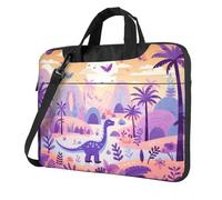 Entemne 13/14/15.6 Pollice Laptop Bag Jurassic Cartoon Dinosaur Palm Tree Custodia Del Computer Portatile Per Le Donne Degli Uomini Leggero Resistente All'Acqua Del Computer Tablet Borsa A Tracolla