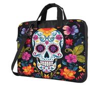 Entemne 13/14/15.6 Pollice Laptop Bag Sugar Skulll Day Of The Dead Pattern Custodia Del Manicotto Del Computer Per Le Donne Uomini Leggero Resistente All'Acqua Del Computer Tablet Borsa A Tracolla