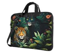 Entemne 13/14/15.6 Pollice Sacchetto Del Computer Portatile Della Foresta Animale Leopardi Del Manicotto Del Computer Per Le Donne Degli Uomini Leggero Resistente All'Acqua Tablet Borsa A Tracolla
