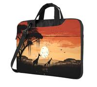 Entemne 13 Pollice Borsa Del Computer Portatile Africa Giraffa Tramonto Del Manicotto Del Computer Per Le Donne Degli Uomini Leggero Resistente All'acqua Borsa A Tracolla Tablet Cartella, Multi, 14