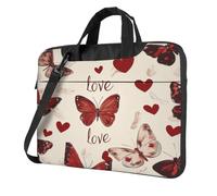 Entemne 13 Pollice Borsa Del Computer Portatile Amore Farfalle Modello Del Manicotto Del Computer Per Le Donne Degli Uomini Leggero Resistente All'acqua Borsa A Tracolla, Multi, 14 inch
