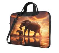Entemne 13 Pollice Borsa Del Computer Portatile Bella Africa Elefante Famiglia Del Manicotto Del Computer Caso Per Le Donne Uomini Leggero Resistente All'acqua Borsa A Tracolla, Multi, 15.6 inch