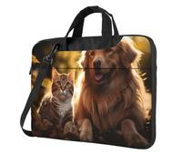 Entemne 13 Pollice Borsa Del Computer Portatile Bella Animale Gatto Cane Del Manicotto Del Computer Per Le Donne Degli Uomini Leggero Resistente All'acqua Borsa A Tracolla, Multi, 14 inch