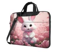 Entemne 13 Pollice Borsa Del Computer Portatile Carino Coniglio Coniglio Rosa Tulipani Custodia Del Manicotto Del Computer Per Le Donne Degli Uomini Leggero Resistente All'acqua, Multi, 13 inch