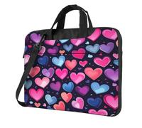 Entemne 13 Pollice Borsa Del Computer Portatile Colorato Cuori Amore Modello Del Manicotto Del Computer Caso Per Le Donne Uomini Leggero Resistente All'acqua Borsa A, Multi, 15.6 inch